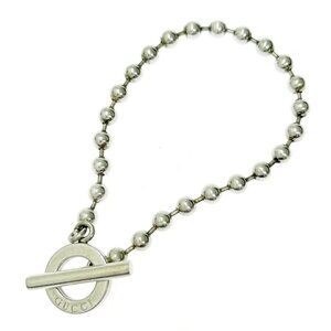 Gucci Silver Ball Chain Toggle Bracelet 16.1 g 925 Engraved Bracelet